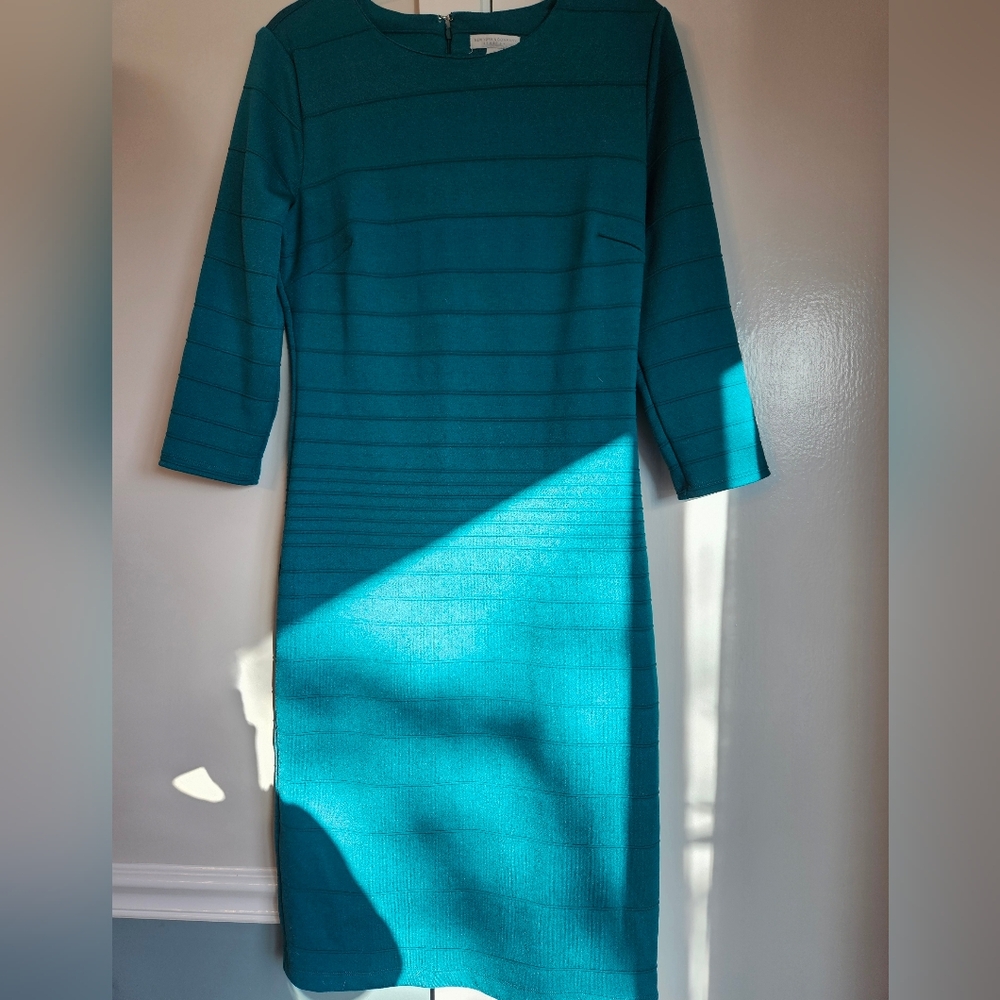New York & Company teal long sleeve dress